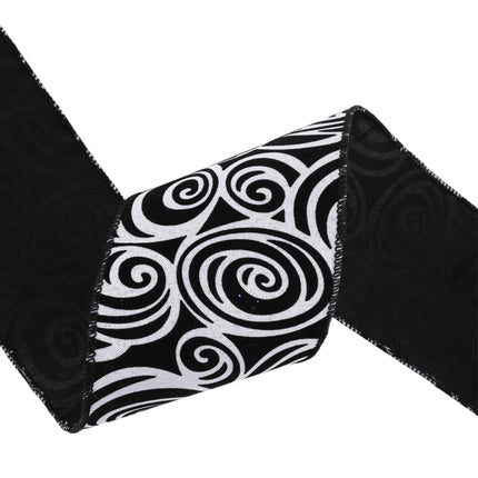 4" Wired Ribbon | Glittered Halloween w/ Black Backing | 10 Yard Roll LaRibbons and Crafts