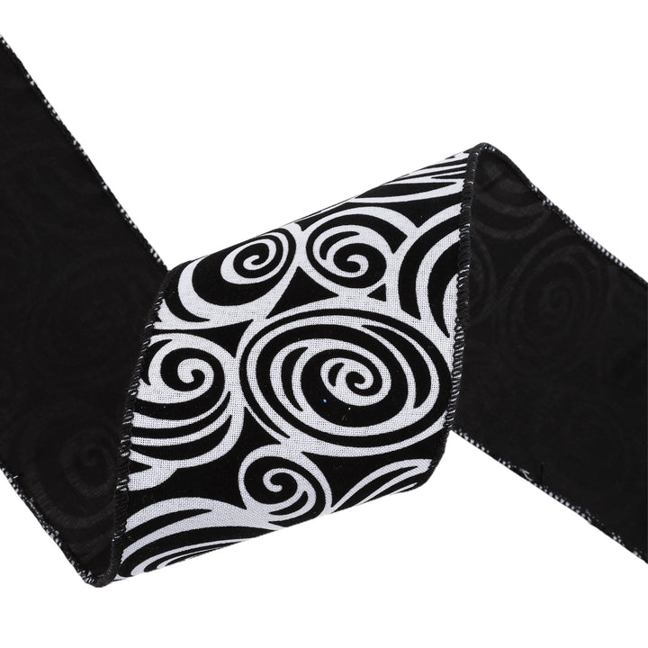 4" Wired Ribbon | Glittered Halloween w/ Black Backing | 10 Yard Roll LaRibbons and Crafts