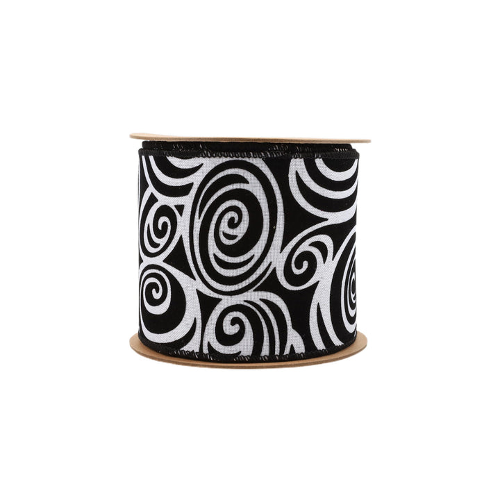 4" Wired Ribbon | Glittered Halloween w/ Black Backing | 10 Yard Roll LaRibbons and Crafts