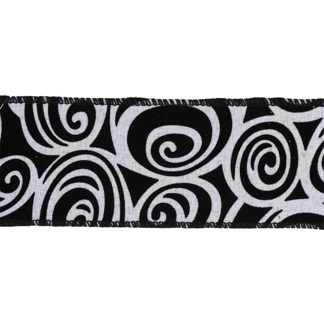 2 1/2" Wired Ribbon | Glittered Halloween w/ Black Backing | 10 Yard Roll LaRibbons and Crafts