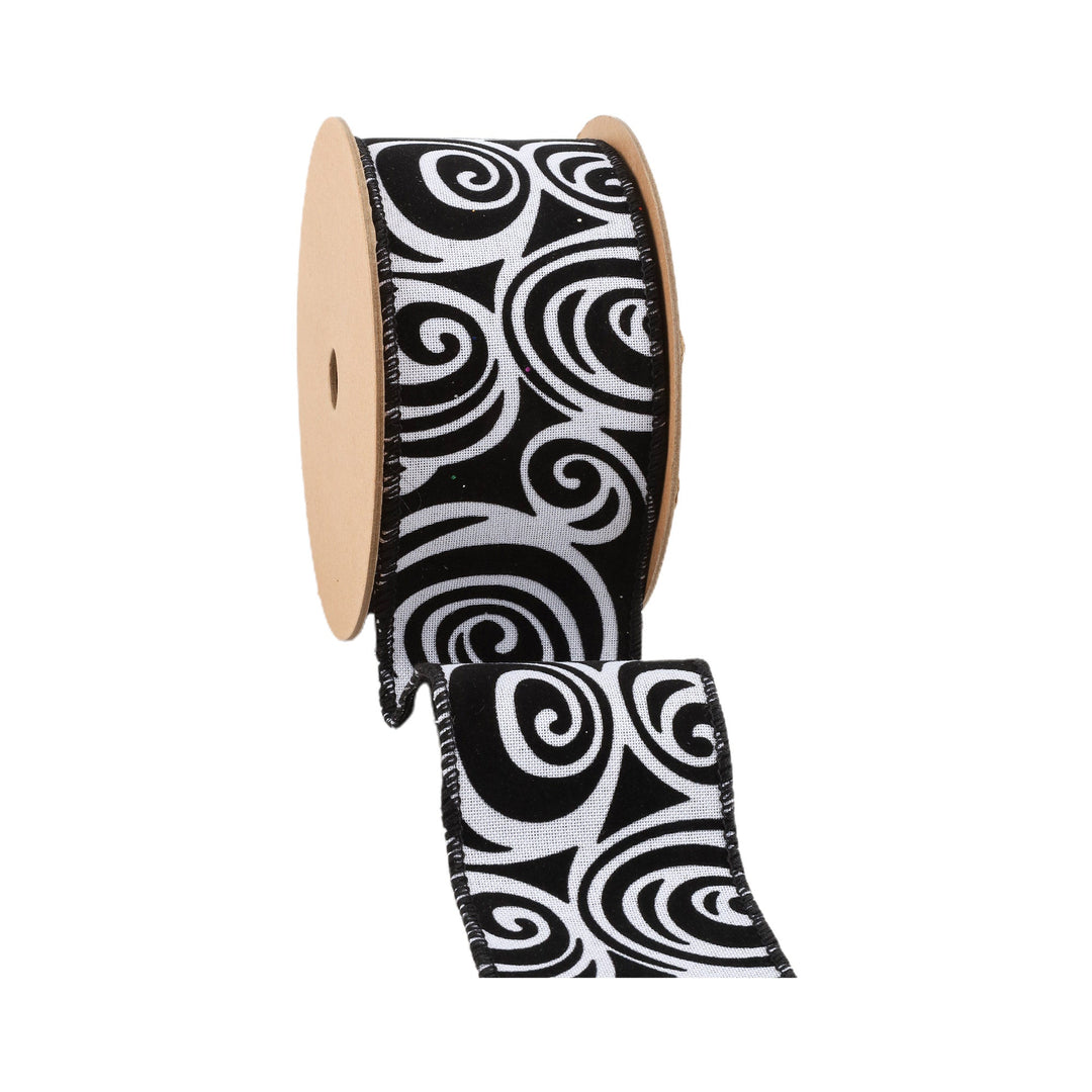 2 1/2" Wired Ribbon | Glittered Halloween w/ Black Backing | 10 Yard Roll LaRibbons and Crafts