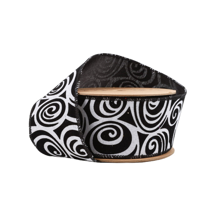 2 1/2" Wired Ribbon | Glittered Halloween w/ Black Backing | 10 Yard Roll LaRibbons and Crafts