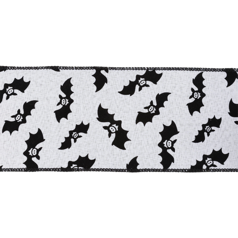 4" Wired Ribbon | Glittered Bats w/ Black Backing | 10 Yard Roll LaRibbons and Crafts