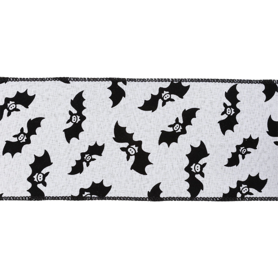 4" Wired Ribbon | Glittered Bats w/ Black Backing | 10 Yard Roll LaRibbons and Crafts