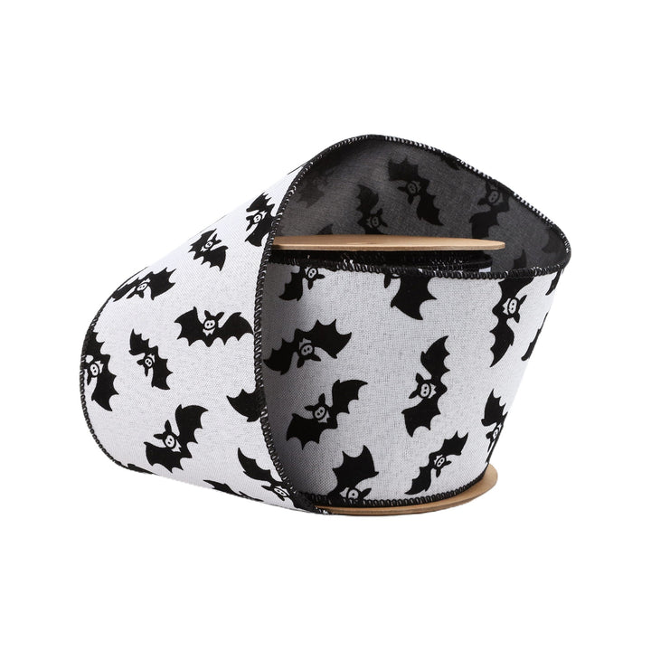 4" Wired Ribbon | Glittered Bats w/ Black Backing | 10 Yard Roll LaRibbons and Crafts