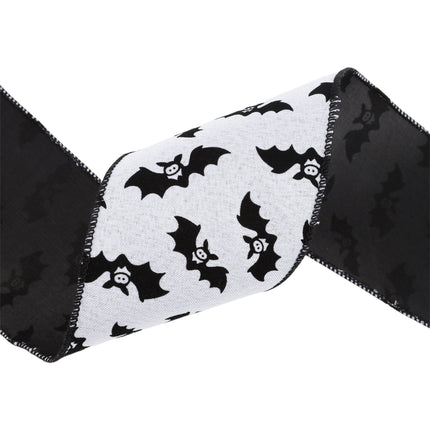 4" Wired Ribbon | Glittered Bats w/ Black Backing | 10 Yard Roll LaRibbons and Crafts