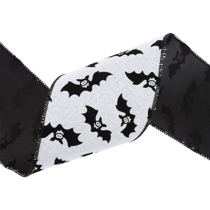 4" Wired Ribbon | Glittered Bats w/ Black Backing | 10 Yard Roll LaRibbons and Crafts