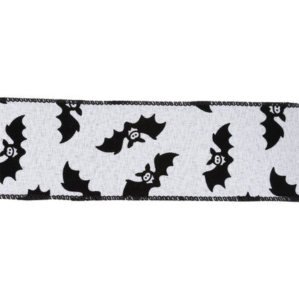 2 1/2" Wired Ribbon | Glittered Bats w/ Black Backing | 10 Yard Roll LaRibbons and Crafts