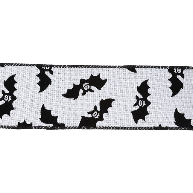 2 1/2" Wired Ribbon | Glittered Bats w/ Black Backing | 10 Yard Roll LaRibbons and Crafts