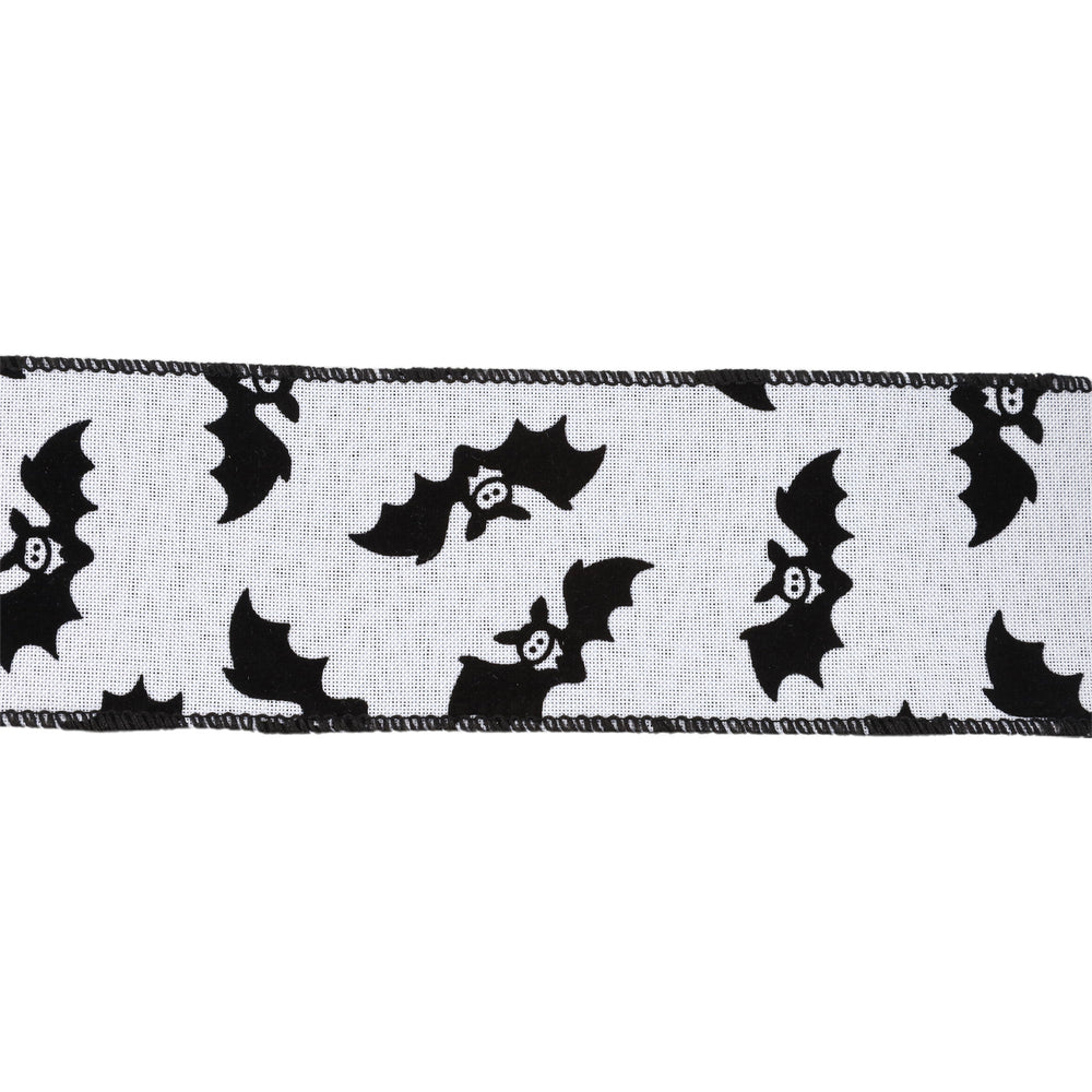 2 1/2" Wired Ribbon | Glittered Bats w/ Black Backing | 10 Yard Roll LaRibbons and Crafts