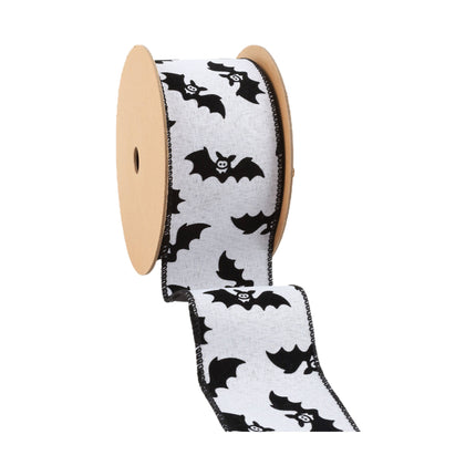 2 1/2" Wired Ribbon | Glittered Bats w/ Black Backing | 10 Yard Roll LaRibbons and Crafts