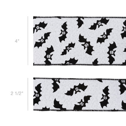 4" Wired Ribbon | Glittered Bats w/ Black Backing | 10 Yard Roll LaRibbons and Crafts