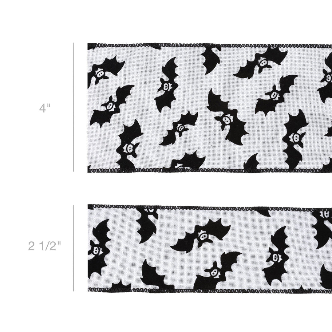 4" Wired Ribbon | Glittered Bats w/ Black Backing | 10 Yard Roll LaRibbons and Crafts