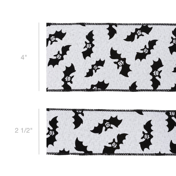 4" Wired Ribbon | Glittered Bats w/ Black Backing | 10 Yard Roll LaRibbons and Crafts