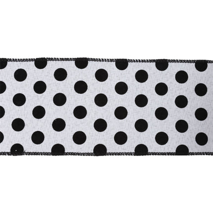 4" Wired Ribbon | Glittered Dots w/ Black Backing | 10 Yard Roll LaRibbons and Crafts