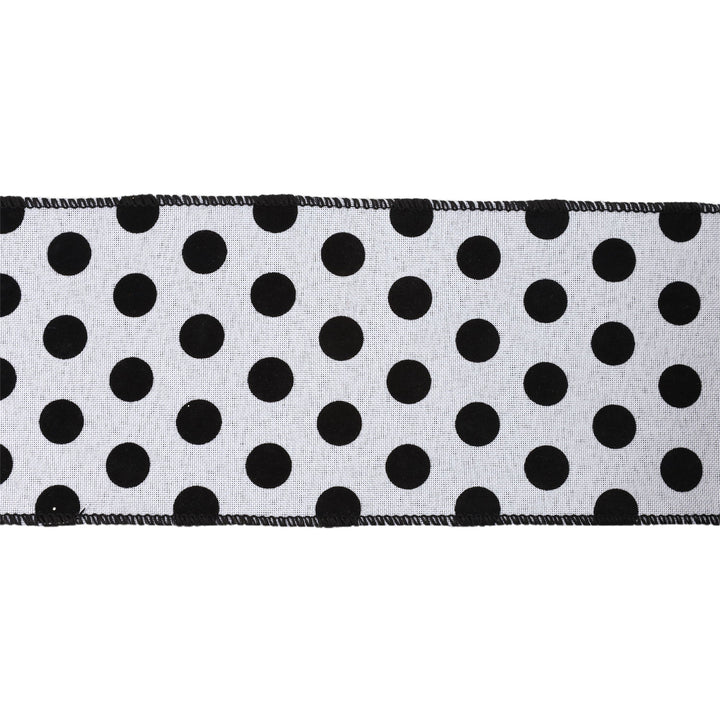 4" Wired Ribbon | Glittered Dots w/ Black Backing | 10 Yard Roll LaRibbons and Crafts