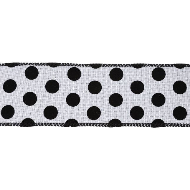 2 1/2" Wired Ribbon | Glittered Dots w/ Black Backing | 10 Yard Roll LaRibbons and Crafts