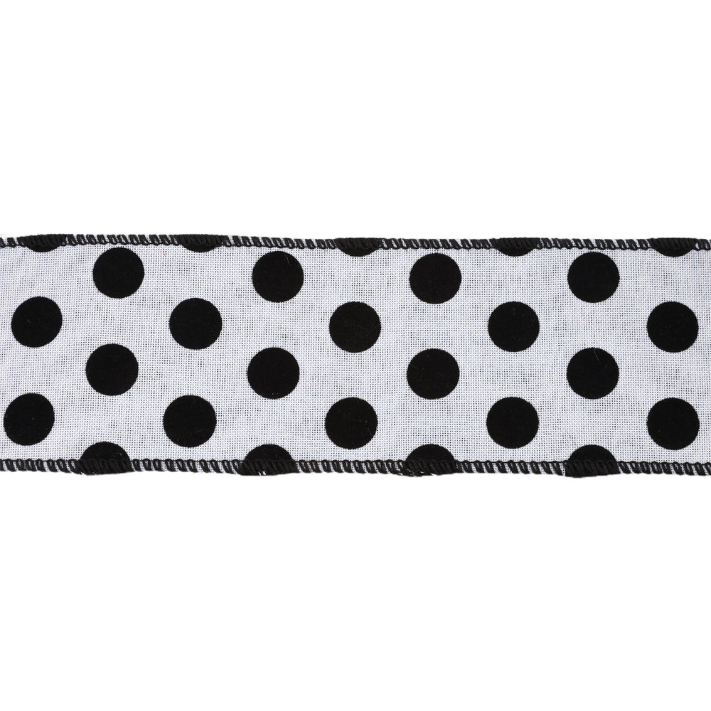 2 1/2" Wired Ribbon | Glittered Dots w/ Black Backing | 10 Yard Roll LaRibbons and Crafts