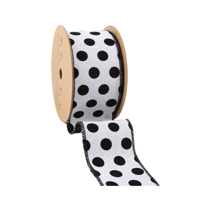 2 1/2" Wired Ribbon | Glittered Dots w/ Black Backing | 10 Yard Roll LaRibbons and Crafts