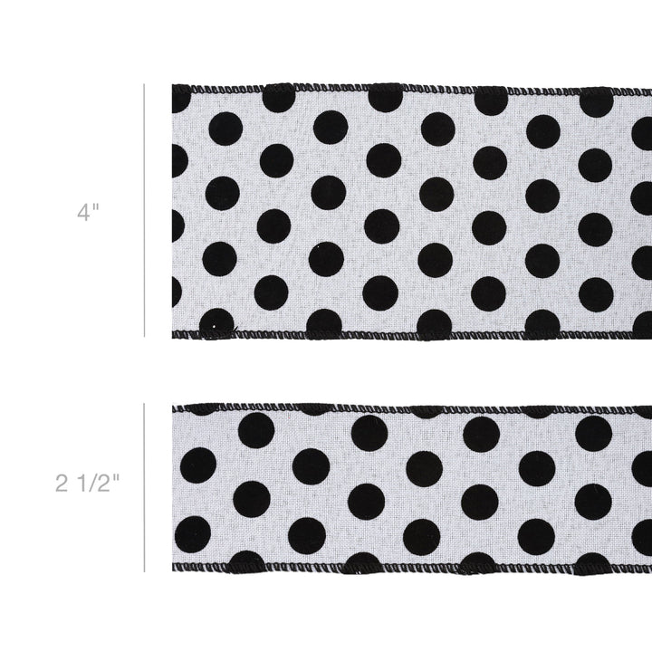 4" Wired Ribbon | Glittered Dots w/ Black Backing | 10 Yard Roll LaRibbons and Crafts