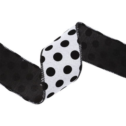 2 1/2" Wired Ribbon | Glittered Dots w/ Black Backing | 10 Yard Roll LaRibbons and Crafts