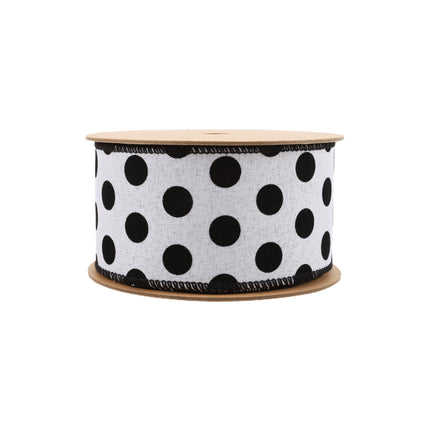 2 1/2" Wired Ribbon | Glittered Dots w/ Black Backing | 10 Yard Roll LaRibbons and Crafts