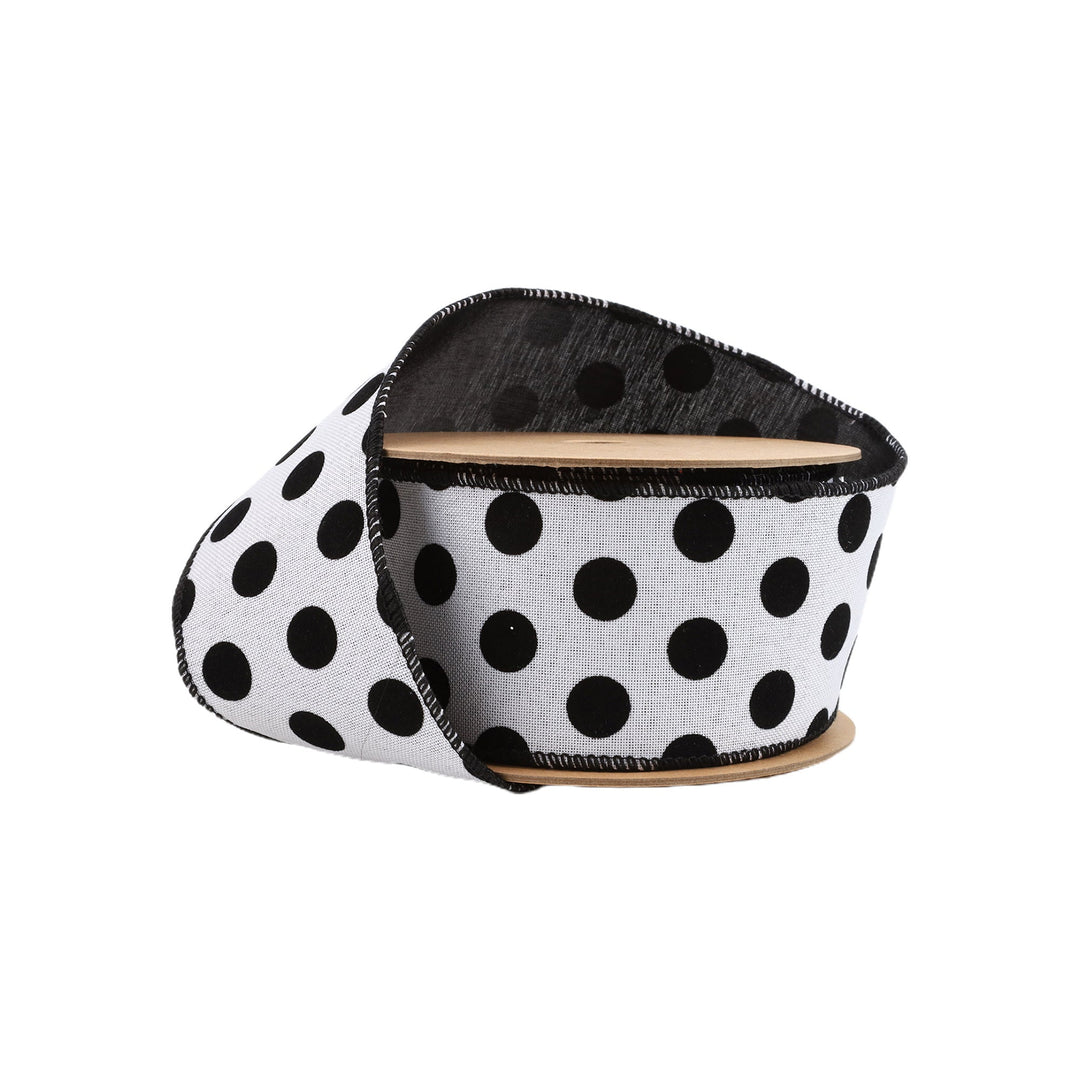 2 1/2" Wired Ribbon | Glittered Dots w/ Black Backing | 10 Yard Roll LaRibbons and Crafts