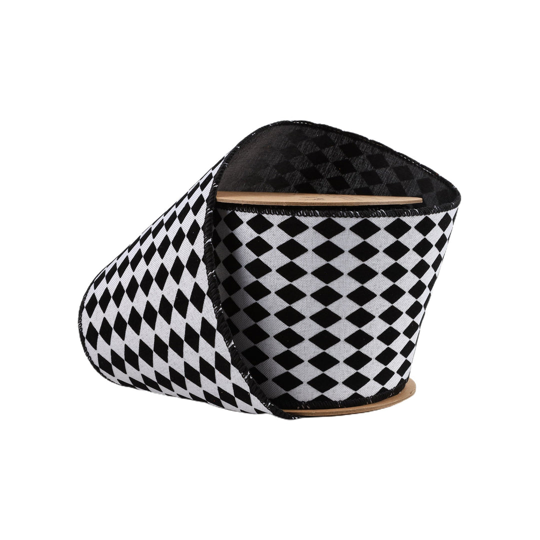4" Wired Ribbon | Glittered Diamonds w/ Black Backing | 10 Yard Roll LaRibbons and Crafts