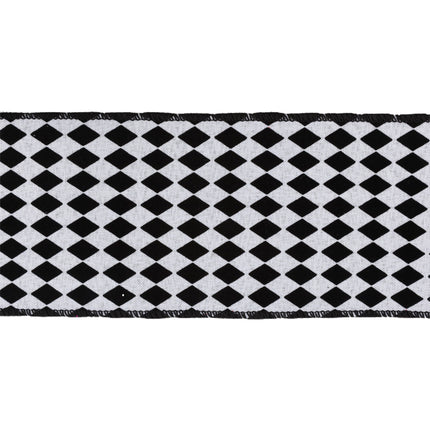 4" Wired Ribbon | Glittered Diamonds w/ Black Backing | 10 Yard Roll LaRibbons and Crafts