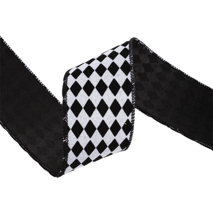 2 1/2" Wired Ribbon | Glittered Diamonds w/ Black Backing | 10 Yard Roll LaRibbons and Crafts