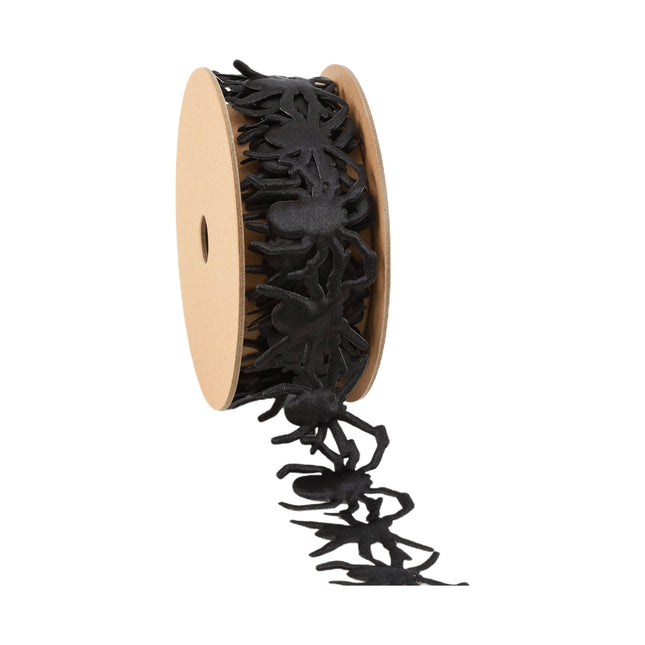 1 1/2" Ultra Sonic Trim | Spider on Black | 10 Yard Spool LaRibbons and Crafts