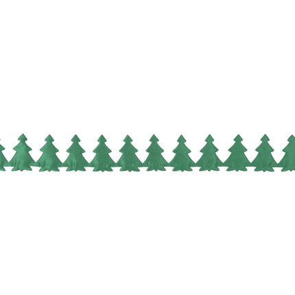 7/8" Ultrasonic Trim | Green Christmas Tree | 10 Yard Roll LA Ribbons Wholesale