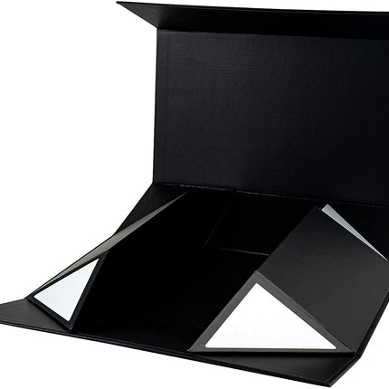 14" X 9" X 4.3" Collapsible Gift Box with Magnetic Closure - Black LaRibbons and Crafts