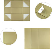 14" X 9" X 4.3" Collapsible Gift Box with Magnetic Closure - Gold