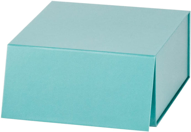8" x 8" x 4" Collapsible Gift Box w/ Magnetic Square Flap Lid - Teal