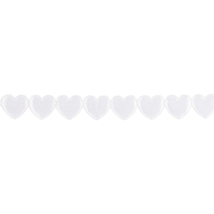 3/4" Ultra Sonic Trim | White Side By Side Hearts | 10 Yard Roll LaRibbons and Crafts