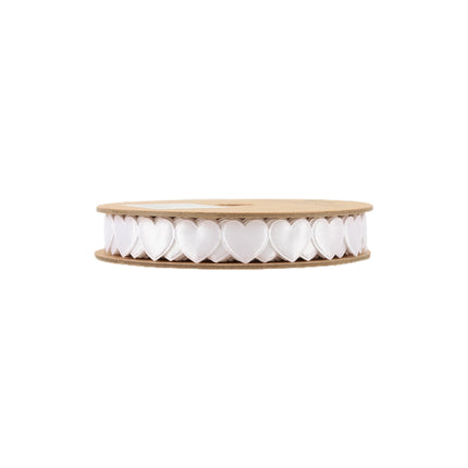 3/4" Ultra Sonic Trim | White Side By Side Hearts | 10 Yard Roll LaRibbons and Crafts