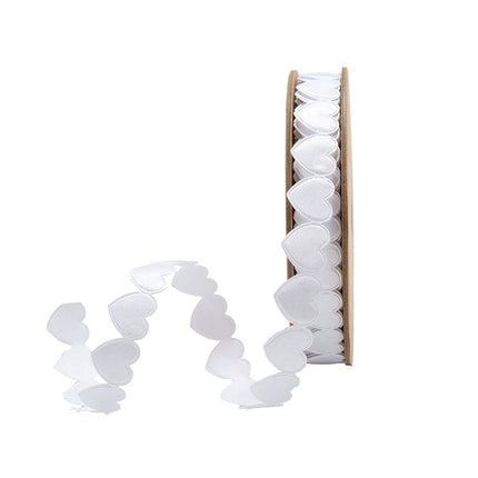 3/4" Ultra Sonic Trim | White Side By Side Hearts | 10 Yard Roll LaRibbons and Crafts
