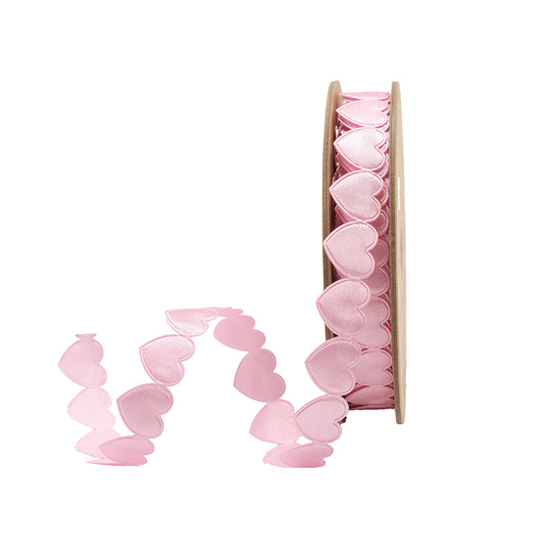 3/4" Ultra Sonic Trim | Pink Side By Side Hearts | 10 Yard Roll