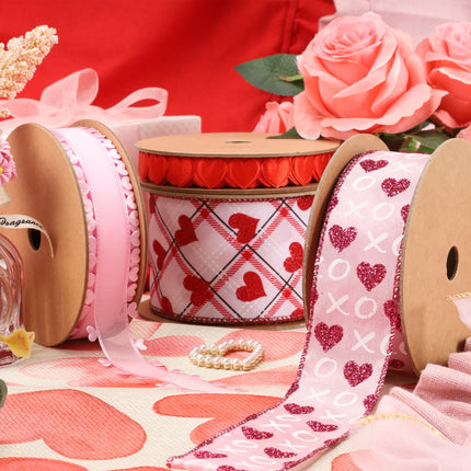 3/4" Ultra Sonic Trim | Red Side By Side Hearts | 10 Yard Roll LaRibbons and Crafts
