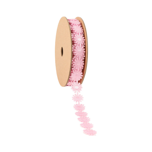 3/4" Ultra Sonic Trim | Pastel Pink Daisy Flower | 10 Yard Roll LaRibbons and Crafts