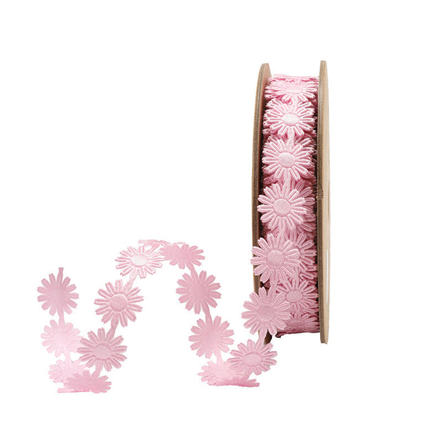3/4" Ultra Sonic Trim | Pastel Pink Daisy Flower | 10 Yard Roll LaRibbons and Crafts