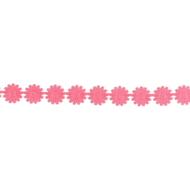3/4" Ultra Sonic Trim | Hot Pink Daisy Flower | 10 Yard Roll LaRibbons and Crafts