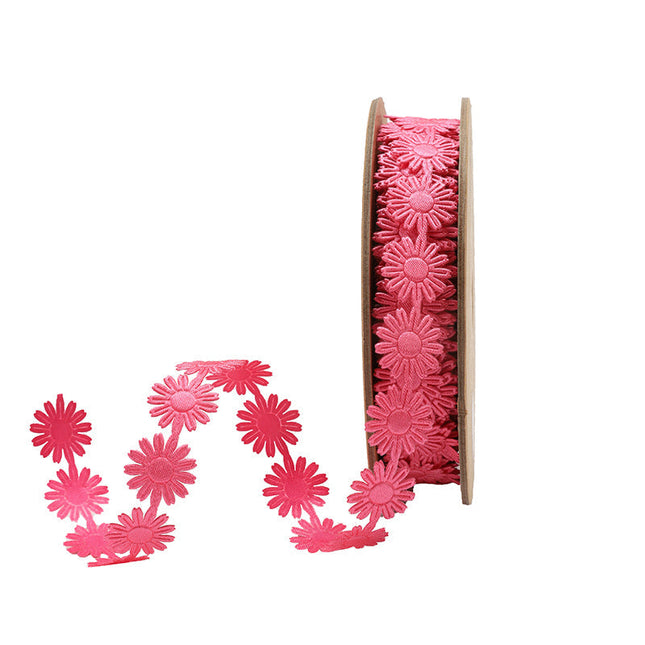 3/4" Ultra Sonic Trim | Hot Pink Daisy Flower | 10 Yard Roll LaRibbons and Crafts