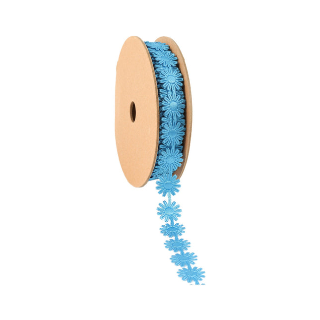 3/4" Ultra Sonic Trim | Blue Daisy Flower | 10 Yard Roll LaRibbons and Crafts