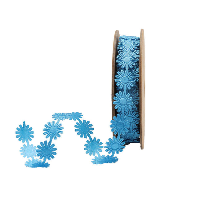 3/4" Ultra Sonic Trim | Blue Daisy Flower | 10 Yard Roll LaRibbons and Crafts