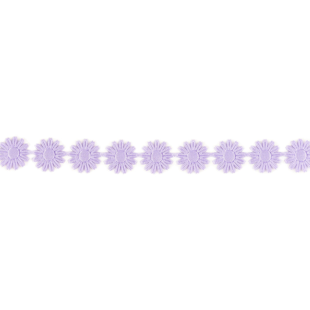 3/4" Ultra Sonic Trim | Lavender Daisy Flower | 10 Yard Roll