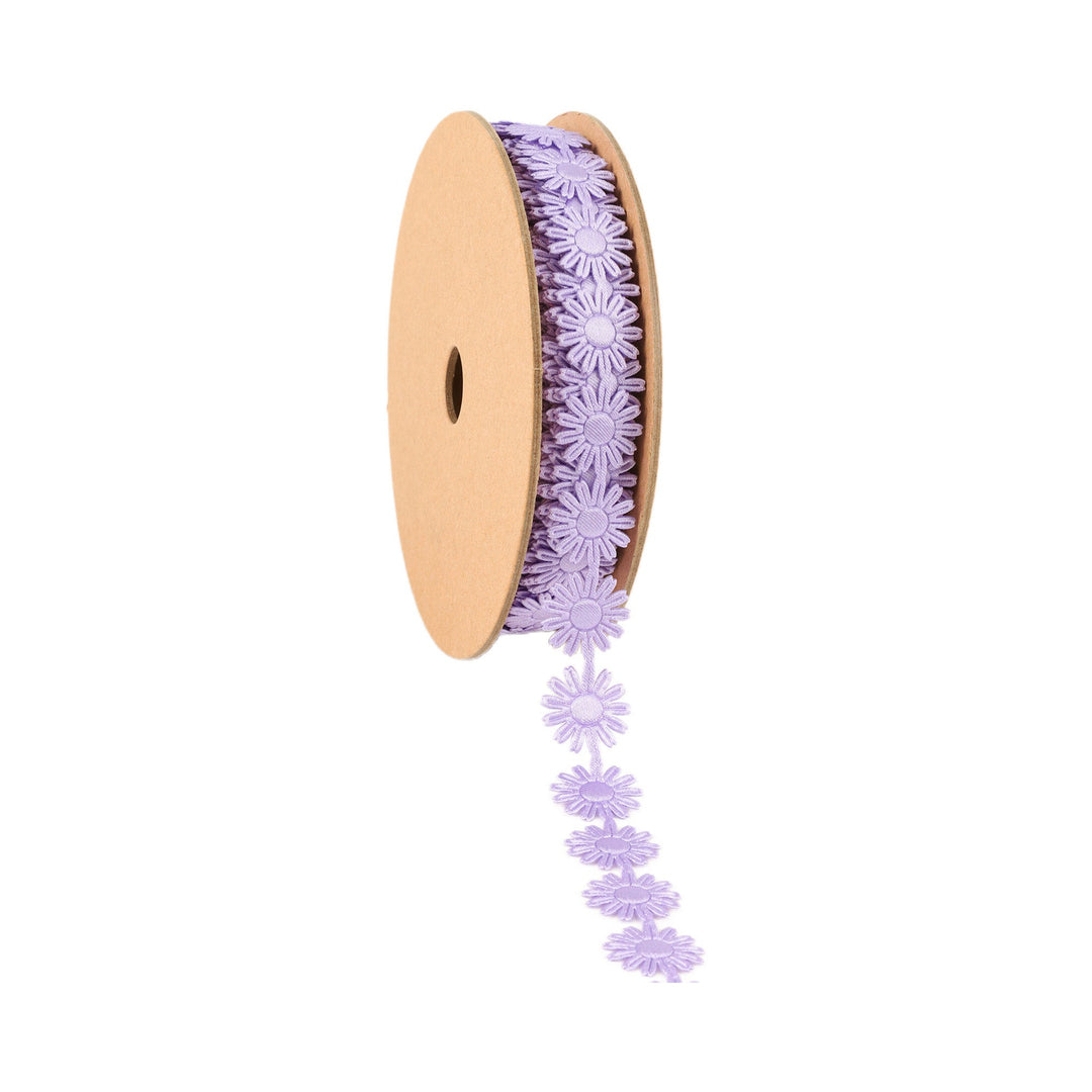 3/4" Ultra Sonic Trim | Lavender Daisy Flower | 10 Yard Roll