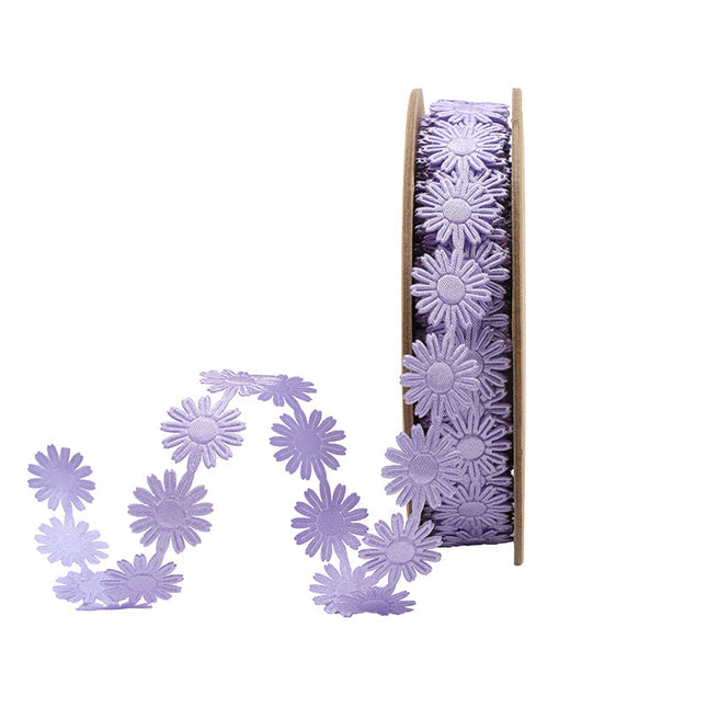 3/4" Ultra Sonic Trim | Lavender Daisy Flower | 10 Yard Roll LaRibbons and Crafts
