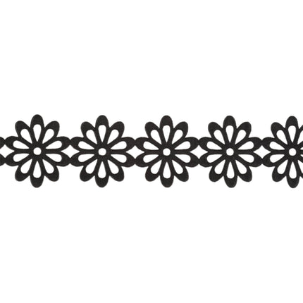 1 1/2 Ultra Sonic Trim | Black Large Flower Silhouette | 10 Yard Roll LaRibbons and Crafts